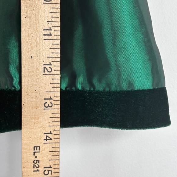 VTG 90s Christmas Dress 6M Bryan Green Holiday Classic Puff Sleeve Satin Velvet - Picture 6 of 8